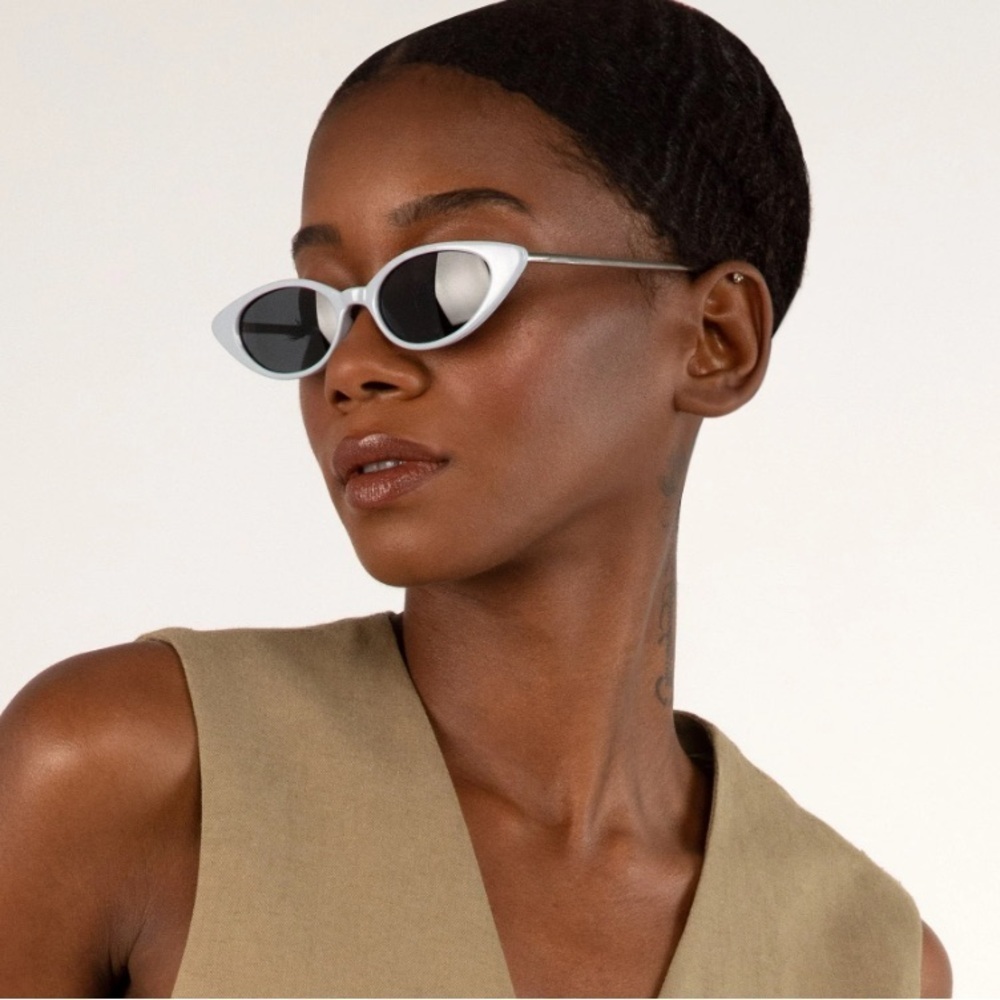 New! Matt & Natt Anthropologie Fiona Cat-Eye Sunglasses blue nwt 3377